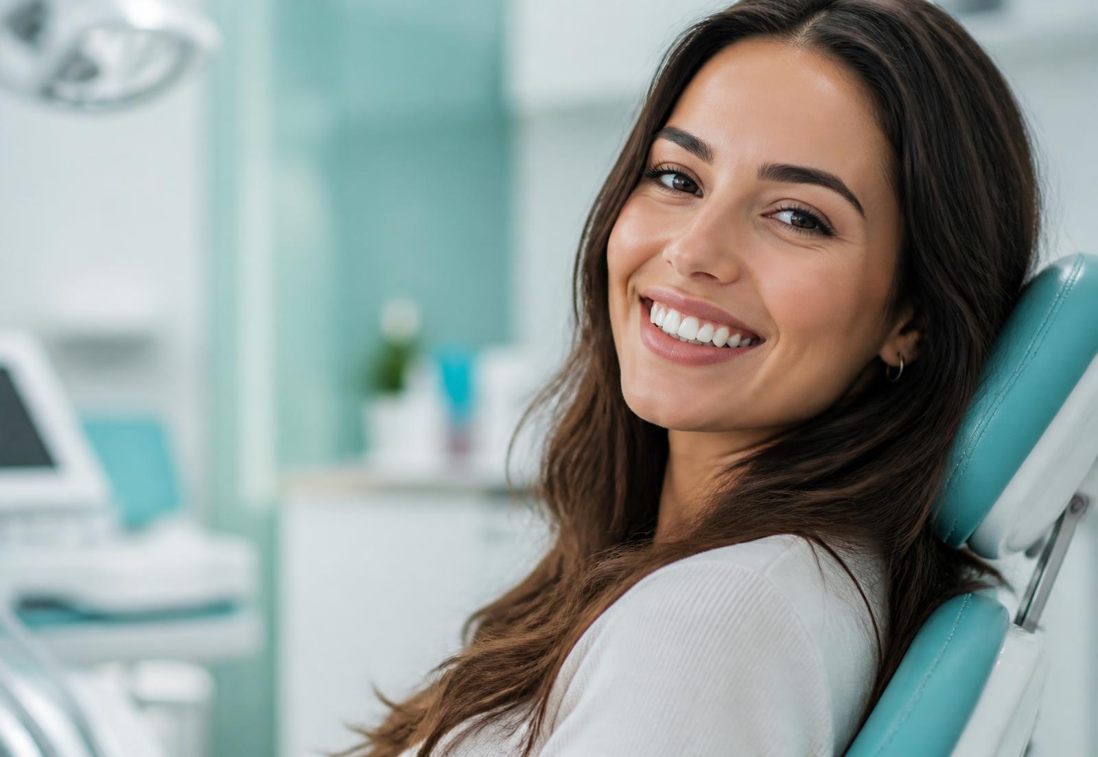 Paziente sorridente nello studio Clinixdent